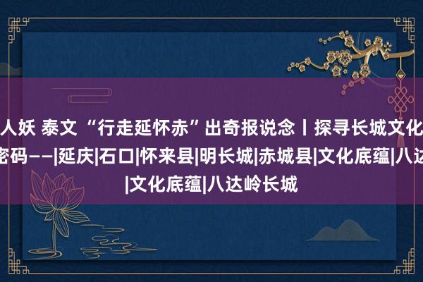 人妖 泰文 “行走延怀赤”出奇报说念丨探寻长城文化和会的密码——|延庆|石口|怀来县|明长城|赤城县|文化底蕴|八达岭长城