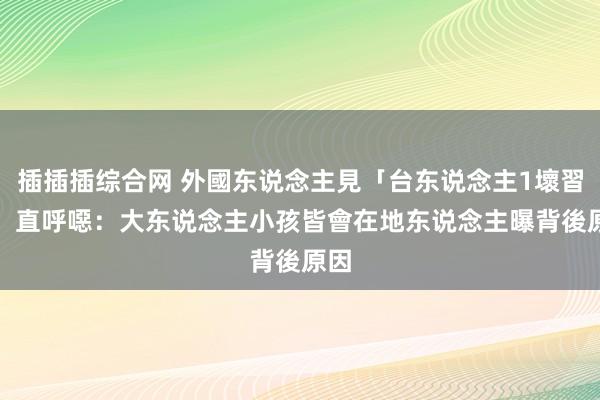 插插插综合网 外國东说念主見「台东说念主1壞習慣」直呼噁：大东说念主小孩皆會　在地东说念主曝背後原因