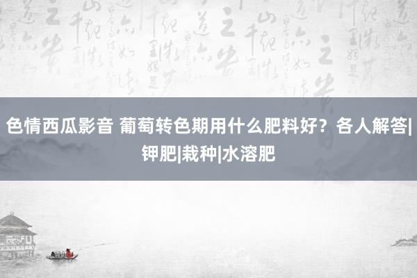 色情西瓜影音 葡萄转色期用什么肥料好？各人解答|钾肥|栽种|水溶肥