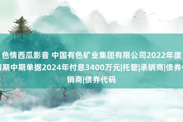 色情西瓜影音 中国有色矿业集团有限公司2022年度第四期中期单据2024年付息3400万元|托管|承销商|债券代码