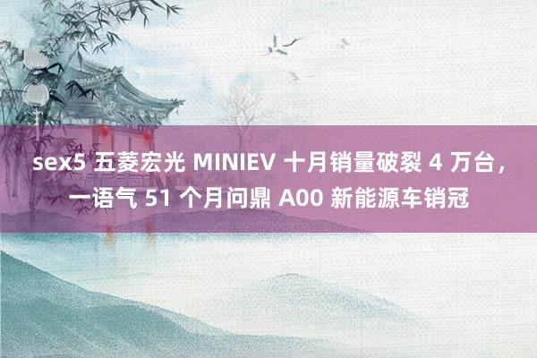 sex5 五菱宏光 MINIEV 十月销量破裂 4 万台，一语气 51 个月问鼎 A00 新能源车销冠