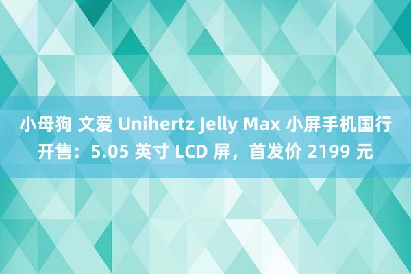 小母狗 文爱 Unihertz Jelly Max 小屏手机国行开售：5.05 英寸 LCD 屏，首发价 2199 元