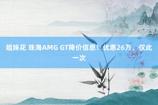 姐妹花 珠海AMG GT降价信息！优惠26万，仅此一次